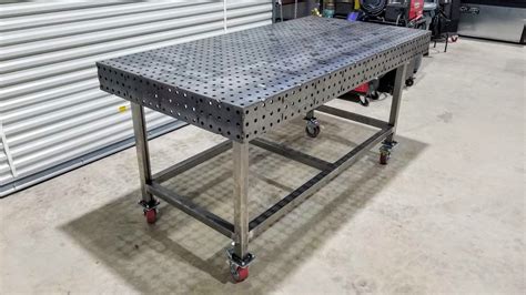 metal fabrication tables|welding table top with holes.